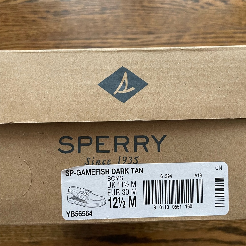 Sperry Boys' Dark Tan Gamefish Shoes